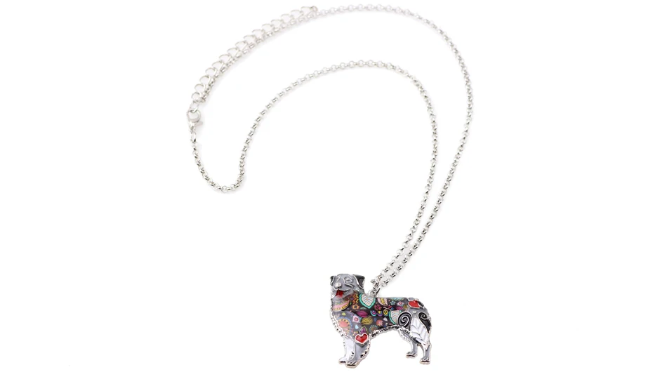 Bonsny Enamel Statement Maxi Australian Shepherd Dog Necklace Choker Pendant Chain Collar 2017 New Jewelry For Women Girl Bijoux Bonsny Enamel Statement Maxi Australian Shepherd Dog Necklace Choker Pendant Chain Collar 2017 New Jewelry For Women Girl Bijoux