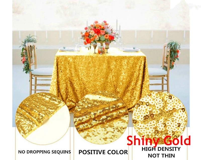 Shinny Gold tablecloth 90x132in Glitter Round Rectangular Embroidered Sequin Table cover for Wedding Party Christmas Decor-9525
Shinny Gold tablecloth 90x132in Glitter Round Rectangular Embroidered Sequin Table cover for Wedding Party Christmas Decor-9525