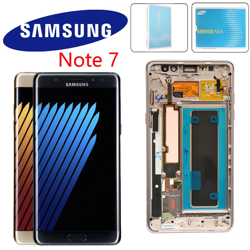 

ORIGINAL 5.7'' LCD For SAMSUNG GALAXY Note7 Note FE 7 N930 N930F Display Touch Screen Digitizer Assembly Replacement With Frame