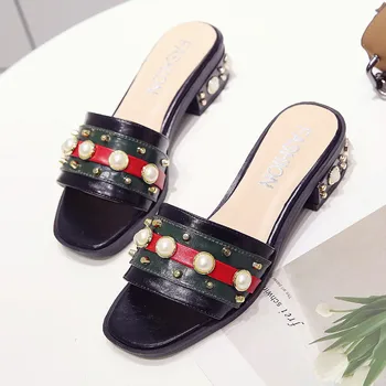 Vogue Nice Women Beads Rivets Slides Summer Flip Flops Fashion Sandals Shoes Woman Low Heels Slippers Zapatos Mujer
Vogue Nice Women Beads Rivets Slides Summer Flip Flops Fashion Sandals Shoes Woman Low Heels Slippers Zapatos Mujer