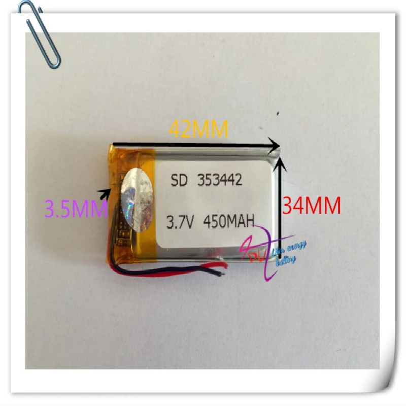 Литий-полимерная аккумуляторная батарея 3 7 в 450 мАч 353442 353540 для Mp3 Mp4 PAD DVD DIY