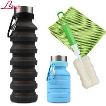 550ML Collapsible Sport Water Bottle Free Cooling Towel and Sponge Brush Leak-proof Drinking Water Bottle Tour Outdoor Bicycle
550ML Collapsible Sport Water Bottle Free Cooling Towel and Sponge Brush Leak-proof Drinking Water Bottle Tour Outdoor Bicycle