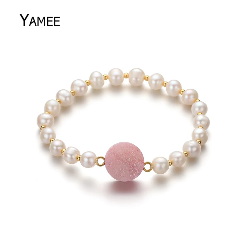 Unique Natural Round 16cm Freshwater White Pearl Bracelets Multicolor Druzy Quartz Stone Beads Bangle For Women Gift Statement
Unique Natural Round 16cm Freshwater White Pearl Bracelets Multicolor Druzy Quartz Stone Beads Bangle For Women Gift Statement