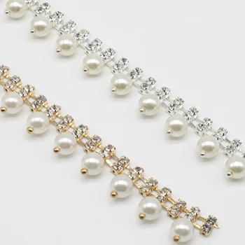 5 Yards/lot Silver/Gold Pearls Crystal Trim Rhinestone Chain for DIY Clothes Accessory Dress Belts Headpiece Jewelry Decoration
5 Yards/lot Silver/Gold Pearls Crystal Trim Rhinestone Chain for DIY Clothes Accessory Dress Belts Headpiece Jewelry Decoration