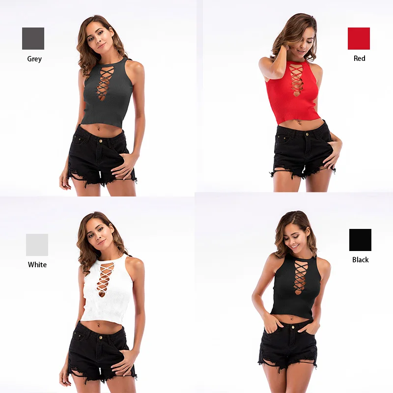 New Arrival Sexy Girl Casual Summer Sleeveless Knitting Tank Tops Tee Shirt with Hollow Cut Round Neck
New Arrival Sexy Girl Casual Summer Sleeveless Knitting Tank Tops Tee Shirt with Hollow Cut Round Neck