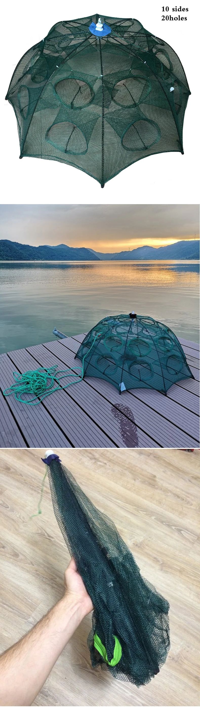 Shop Generic 420 Holes Fish Net Fishing Rod Nylon Folding Fishing Gear