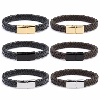 LOULEUR Men Jewelry Punk Black Braided Geunine Leather Bracelet For Men Stainless Steel Magnetic Clasps Fashion Bangles
LOULEUR Men Jewelry Punk Black Braided Geunine Leather Bracelet For Men Stainless Steel Magnetic Clasps Fashion Bangles
