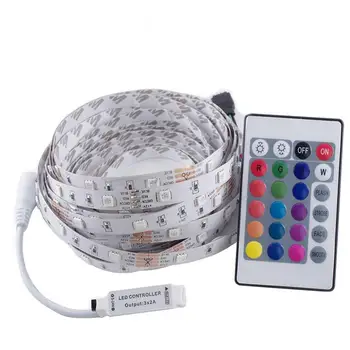 5M Waterproof LED Strip Lights SMD 5050 RGB Light Strip With 24-Key Remote Controller For Party Christmas Decoration
5M Waterproof LED Strip Lights SMD 5050 RGB Light Strip With 24-Key Remote Controller For Party Christmas Decoration