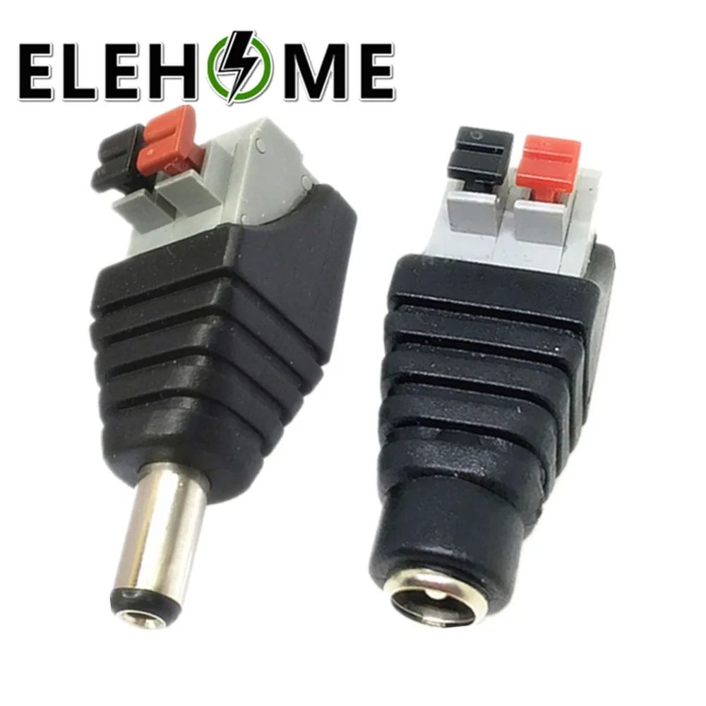 DC LED Connector Male&DC Female 2.1*5.5mm Power Jack Adapter Plug Single Color Led Strip 3528/5050/5730 XF30 | Обустройство дома