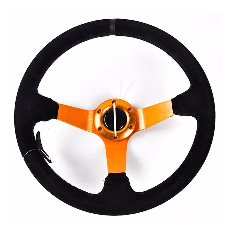 Universal 14inch 350mm Steering Wheel Deep Corn Drifting 3 Spoke Suede Leather Car Auto Sport Racing Steering wheels Horn Button
Universal 14inch 350mm Steering Wheel Deep Corn Drifting 3 Spoke Suede Leather Car Auto Sport Racing Steering wheels Horn Button