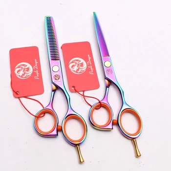 

5.5Inch 16cm Purple Dragon Multi-color Thinning Scissors Cutting Shears Barber Shop Professional Hairdressing Scissors Set Z1014