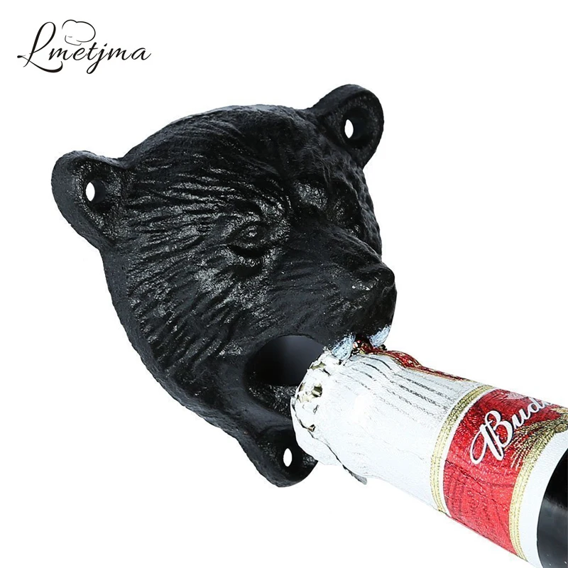LMETJMA Creative Bear Beer Opener Cast Iron Wall Mount Grizzly Bear Teeth Bite Beer Bottle Opener Kitchen Bar Tools KC0032
LMETJMA Creative Bear Beer Opener Cast Iron Wall Mount Grizzly Bear Teeth Bite Beer Bottle Opener Kitchen Bar Tools KC0032