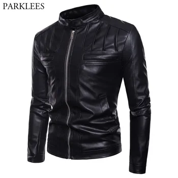 Casual Stand Collar Motorcycle Leather Jacket Men 2018 Brand New High Quality Mens Faux Leather Jacket Coat Veste Cuir Homme 2XL
Casual Stand Collar Motorcycle Leather Jacket Men 2018 Brand New High Quality Mens Faux Leather Jacket Coat Veste Cuir Homme 2XL