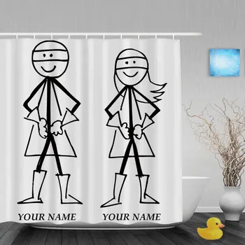 Personalized Super Stick Figure Couple Shower Curtain Custom Wedding Bathroom Curtains Polyester Fabric With Hooks
Personalized Super Stick Figure Couple Shower Curtain Custom Wedding Bathroom Curtains Polyester Fabric With Hooks