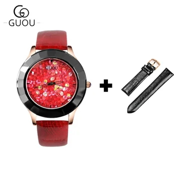 GUOU Watch Women Luxury Ladies Wrist Watch Rhinestone Women's Watches Shiny Diamond Genuine Leather Clock reloj mujer
GUOU Watch Women Luxury Ladies Wrist Watch Rhinestone Women's Watches Shiny Diamond Genuine Leather Clock reloj mujer