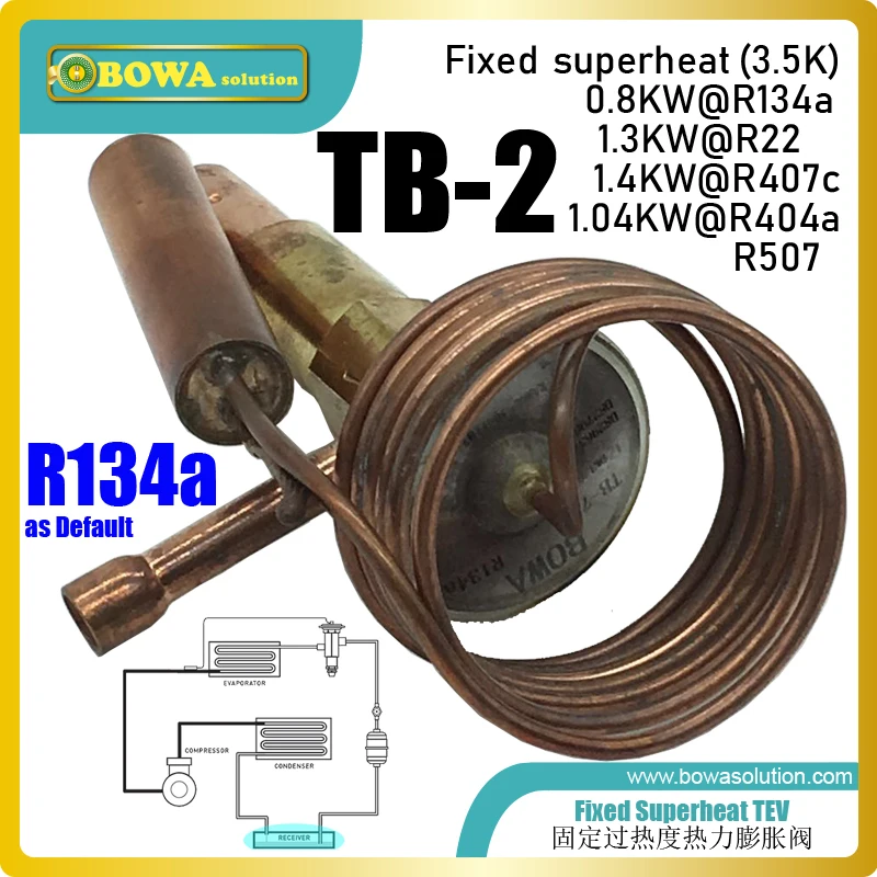 TB-2 fixed supeat TEV is used for refrigerant flow control & operates at varying pressures resulting from varying temperatures
TB-2 fixed supeat TEV is used for refrigerant flow control & operates at varying pressures resulting from varying temperatures