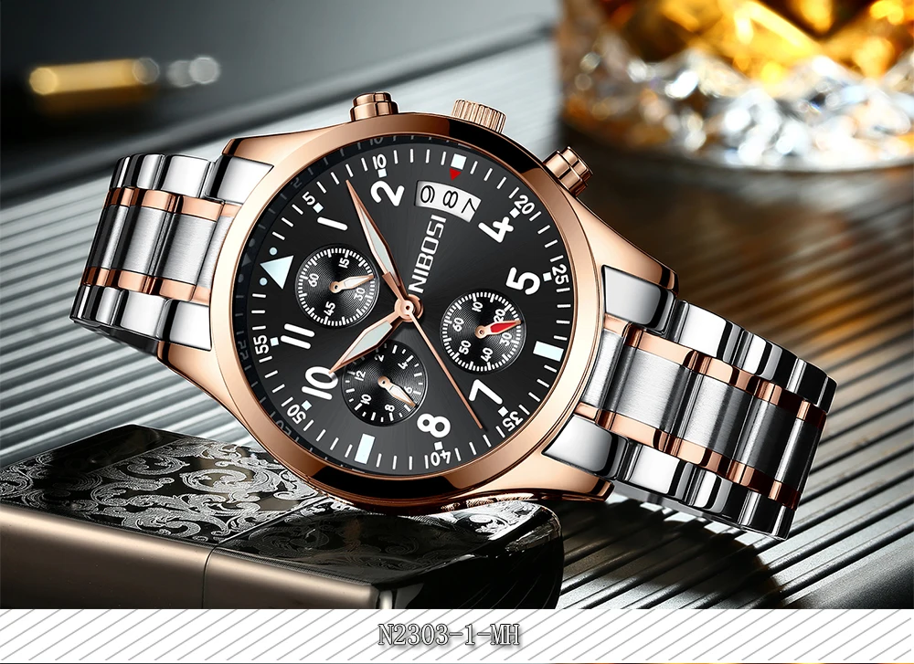 Relogio Masculino NIBOSI Mens Watches Top Brand Luxury Famous Brand Watch Men Waterproof Stainless Steel Sport Watch For Men (41)