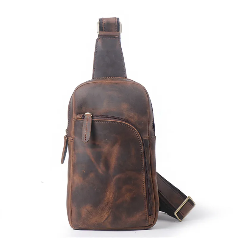 Nesitu High Quality Vintage Brown Thick Genuine Leather Cowhide Men Chest Bags Crazy Horse Leather Male Messenger Bags M073
Nesitu High Quality Vintage Brown Thick Genuine Leather Cowhide Men Chest Bags Crazy Horse Leather Male Messenger Bags M073
