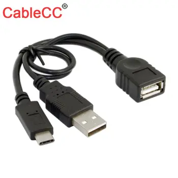CableCC USB 3.1 Type-C to USB 2.0 Female OTG Data Cable with Power for Laptop & Cell Phone & Tablet
CableCC USB 3.1 Type-C to USB 2.0 Female OTG Data Cable with Power for Laptop & Cell Phone & Tablet