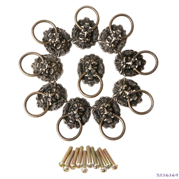 10 Pcs 40 x 67mm Dresser Drawer Cabinet Door Ring Lion Head Pull Handle Knob
10 Pcs 40 x 67mm Dresser Drawer Cabinet Door Ring Lion Head Pull Handle Knob