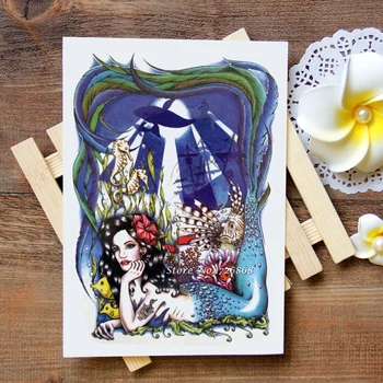 Waterproof Temporary Tattoos Sticker Underwater World Mermaid Tattoo Flash Water Transfer Tattoos fake tattoos for women men#525
Waterproof Temporary Tattoos Sticker Underwater World Mermaid Tattoo Flash Water Transfer Tattoos fake tattoos for women men#525