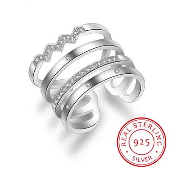 Korean Style 925 Sterling Silver Opening Rings Personality Exaggerated Multi-layer Mosaic Zirconia Rings For Women S-r308
Korean Style 925 Sterling Silver Opening Rings Personality Exaggerated Multi-layer Mosaic Zirconia Rings For Women S-r308