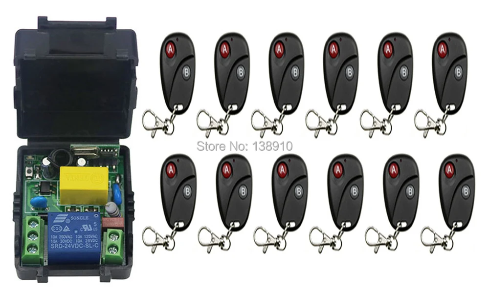 Universal Wireless Remote Control Switch AC220 1ch relay Receiver Module RF Remote 315MHz/433MHZ Transmitter with Two-button
Universal Wireless Remote Control Switch AC220 1ch relay Receiver Module RF Remote 315MHz/433MHZ Transmitter with Two-button
