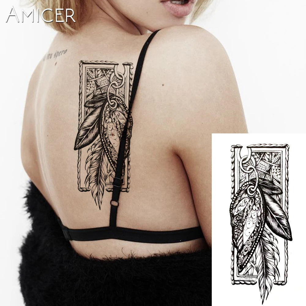 1PC Hot Black White Large Indian Flower Henna Temporary Tattoo Black Mehndi Feather Style Waterproof Tattoo Sticker
1PC Hot Black White Large Indian Flower Henna Temporary Tattoo Black Mehndi Feather Style Waterproof Tattoo Sticker