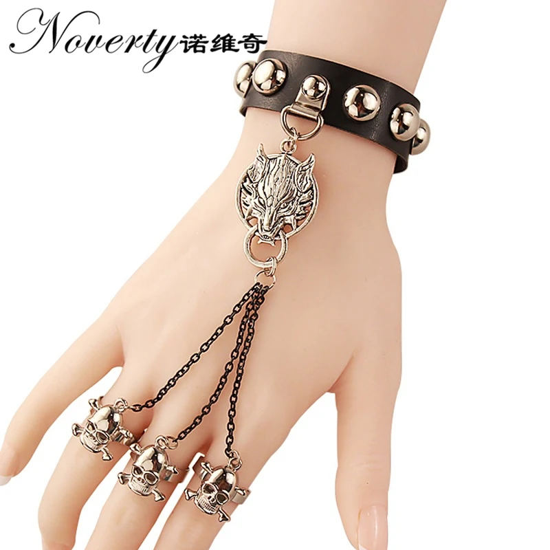 Hip-hop Retro Gothic Punk Rock Wolf Rivet Leather Bracelet with Skull Women's Fashion Gifts Date and Party FYSL035
Hip-hop Retro Gothic Punk Rock Wolf Rivet Leather Bracelet with Skull Women's Fashion Gifts Date and Party FYSL035