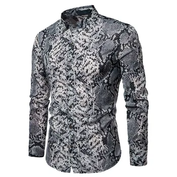 2019 Brand Fashion Hip Hop Casual Social Blouse Luxury Snake Print Shirt Slim Fitness Dress Shirts Clothes Tops Men Long Sleeves
2019 Brand Fashion Hip Hop Casual Social Blouse Luxury Snake Print Shirt Slim Fitness Dress Shirts Clothes Tops Men Long Sleeves