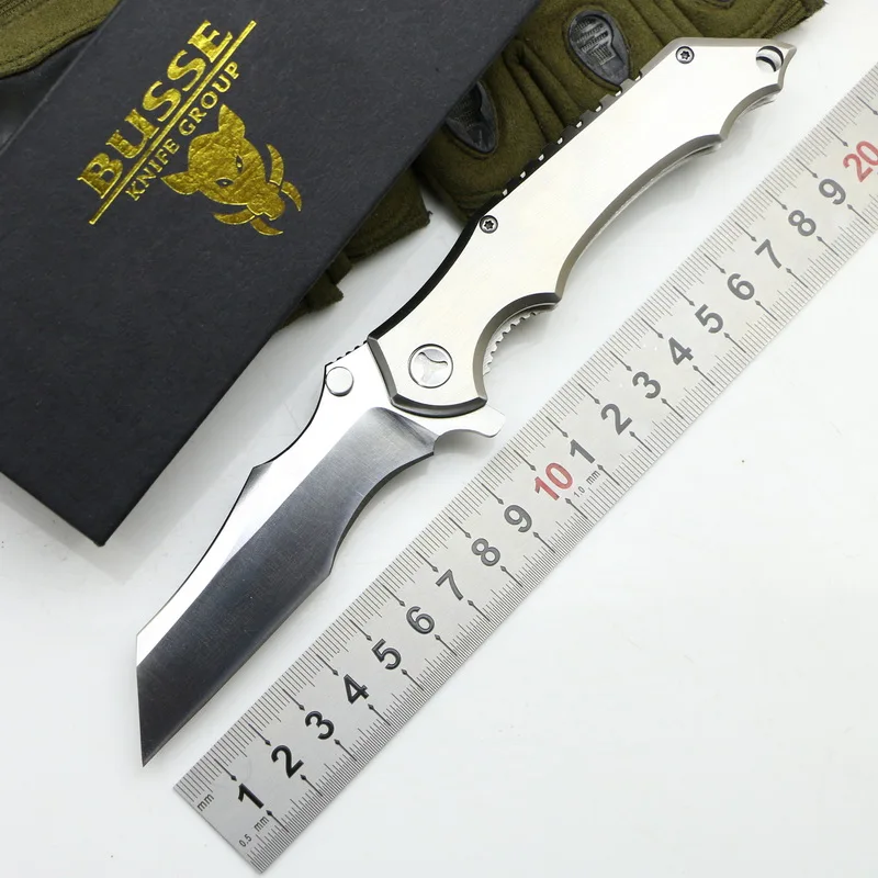 BUSSE M390 blade steel handle folding knife outdoor camping hunting fruit knife EDC tool
BUSSE M390 blade steel handle folding knife outdoor camping hunting fruit knife EDC tool