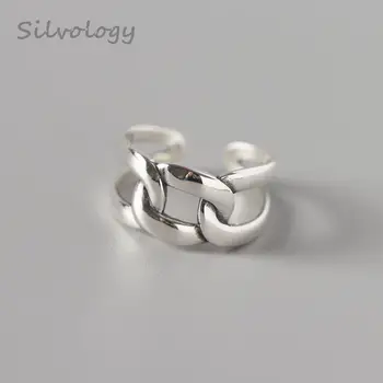 Silvology 925 Sterling Silver Crude Chain Rings Simple Weave Geometric Open Korea Style Rings For Women Friendship Jewelry Gift
Silvology 925 Sterling Silver Crude Chain Rings Simple Weave Geometric Open Korea Style Rings For Women Friendship Jewelry Gift