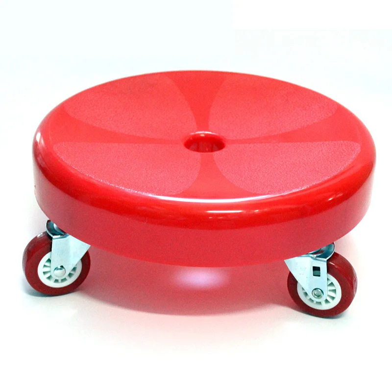 Image Home Hotel Cleaning stool plastic seat wheel Clean company working stool free shipping red color Wipe the ground stool