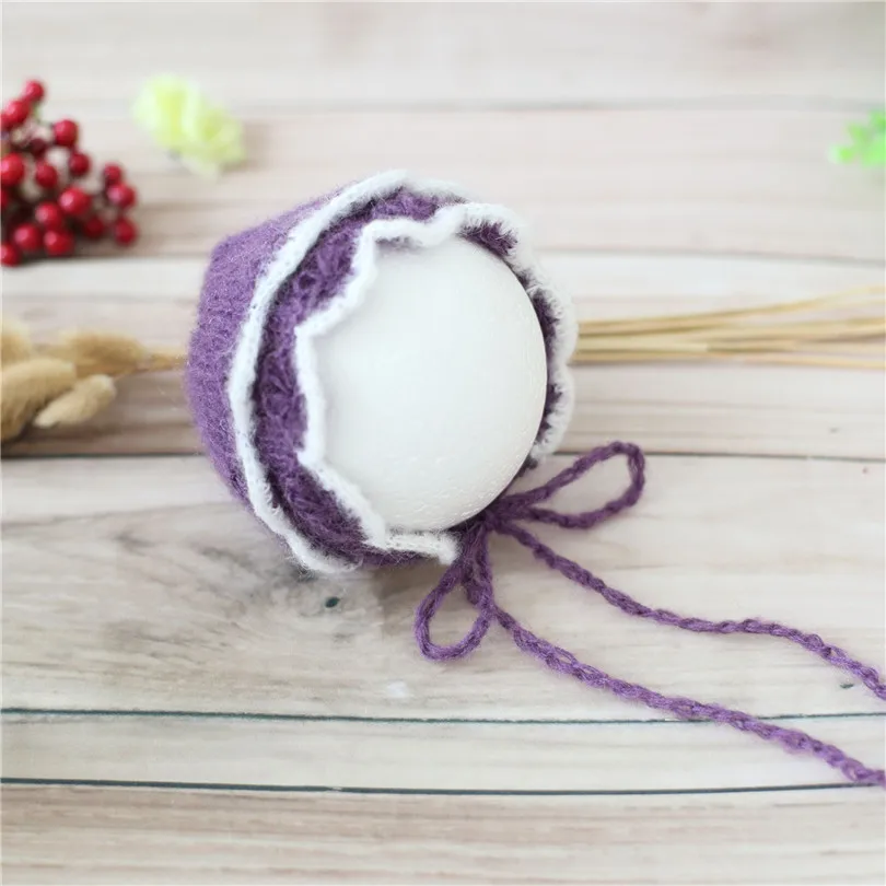 Purple Knit Floral Bonnet Newborn Photo Props Fluffy Baby Girl Hat Photography Props
Purple Knit Floral Bonnet Newborn Photo Props Fluffy Baby Girl Hat Photography Props