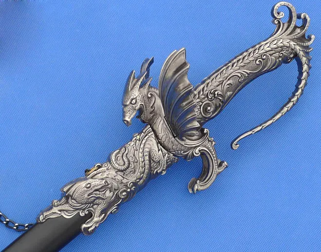 

S0329 MEDIEVAL KNIGHT SAINT GEORGE SABER DEMON WING DRAGON SWORD W/ SCABBARD 40"