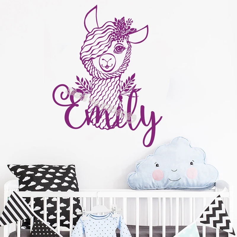 Llama Wall Sticker female Alpaca Cartoon design Decals Girls Custom Name mural Baby Girl's Birthday Party Nursery Decor EB500
Llama Wall Sticker female Alpaca Cartoon design Decals Girls Custom Name mural Baby Girl's Birthday Party Nursery Decor EB500