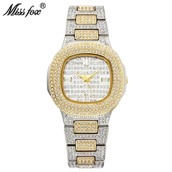 Miss Fox Women Golden Watches Full Diamond Mosaic Bussiness Quartz Clock Stainless Steel Ladies Timepiece Fashion Casual Watch
Miss Fox Women Golden Watches Full Diamond Mosaic Bussiness Quartz Clock Stainless Steel Ladies Timepiece Fashion Casual Watch