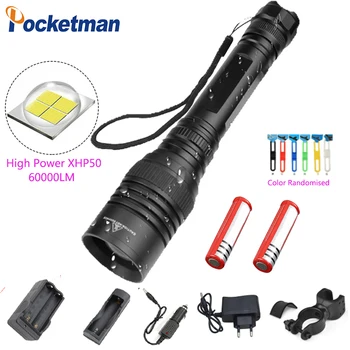 High Power 60000LM Flashlight High Power XHP50 Waterproof Zoomable Aluminum Alloy 5 Modes With The Most Complete Accessories z45
High Power 60000LM Flashlight High Power XHP50 Waterproof Zoomable Aluminum Alloy 5 Modes With The Most Complete Accessories z45