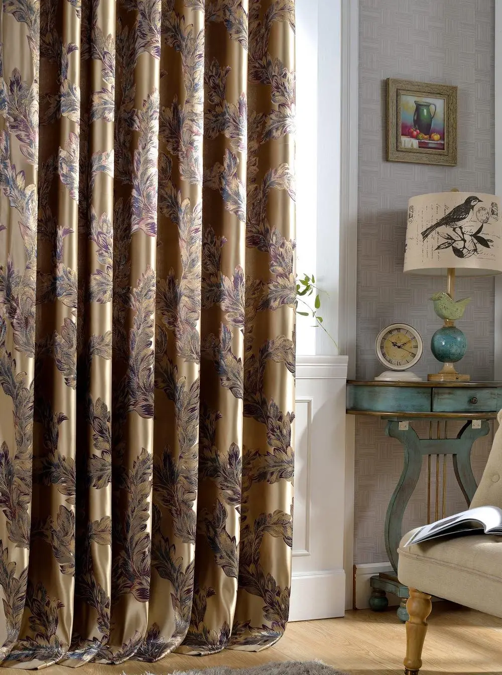 High Precision Jacquard Curtains Peacock Feather Yarn Luxury Floral Cortinas For Living Room Curtain
High Precision Jacquard Curtains Peacock Feather Yarn Luxury Floral Cortinas For Living Room Curtain