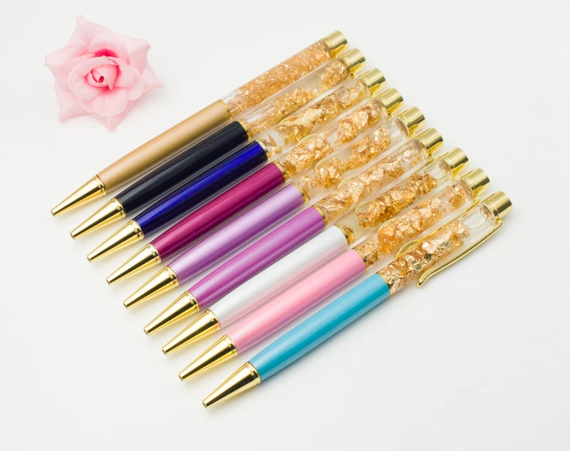 Cute Flow Oil Crystal Gold foil Ball Point Pen gold powder quicksand pen gold clip custom logo gift pen
Cute Flow Oil Crystal Gold foil Ball Point Pen gold powder quicksand pen gold clip custom logo gift pen