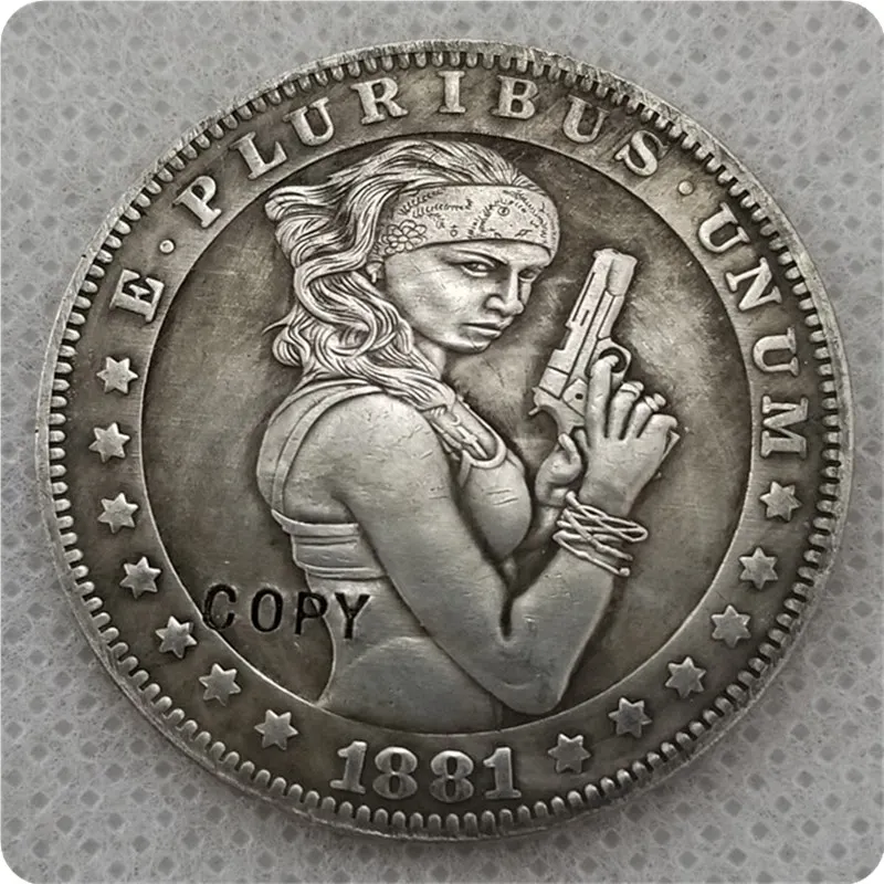 Копия никелевой монеты Хобо сексуальная красавица 1881-CC Морган копия доллара