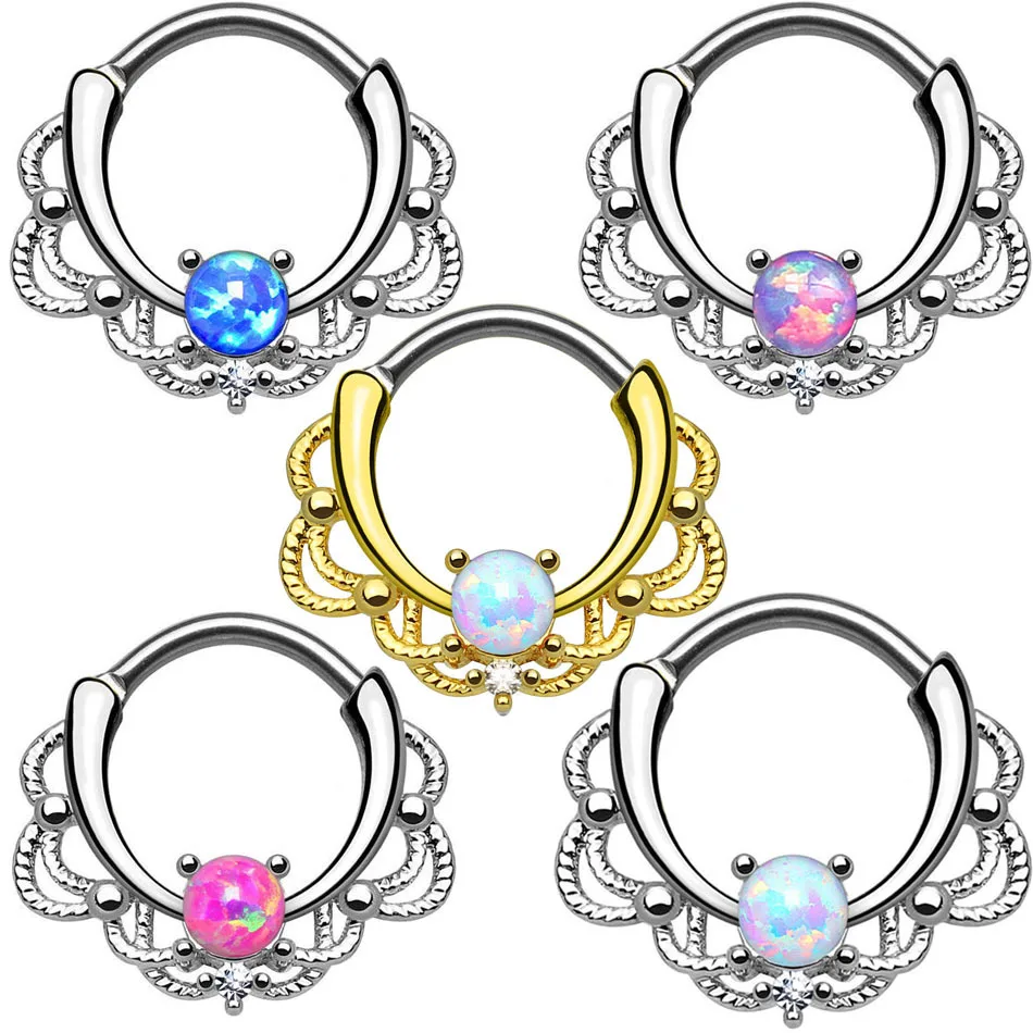 Alisouy 16G 1.2mm Opal Gem Septum Rings G23 Titanium Piercing Nose Hot Opal Ear tunnel 5 Choice
Alisouy 16G 1.2mm Opal Gem Septum Rings G23 Titanium Piercing Nose Hot Opal Ear tunnel 5 Choice