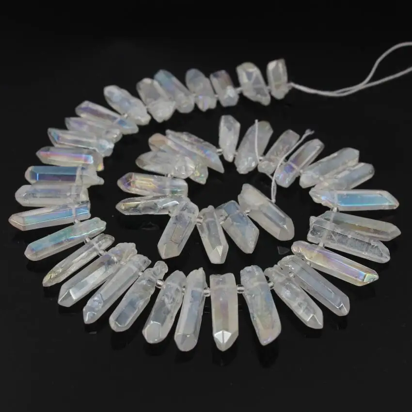 Polished Rainbow White AB Titanium Raw Crystal Top Drilled Point Pendant Bead,Crystal Quartz Pillar Graduated Necklace Jewelry
Polished Rainbow White AB Titanium Raw Crystal Top Drilled Point Pendant Bead,Crystal Quartz Pillar Graduated Necklace Jewelry