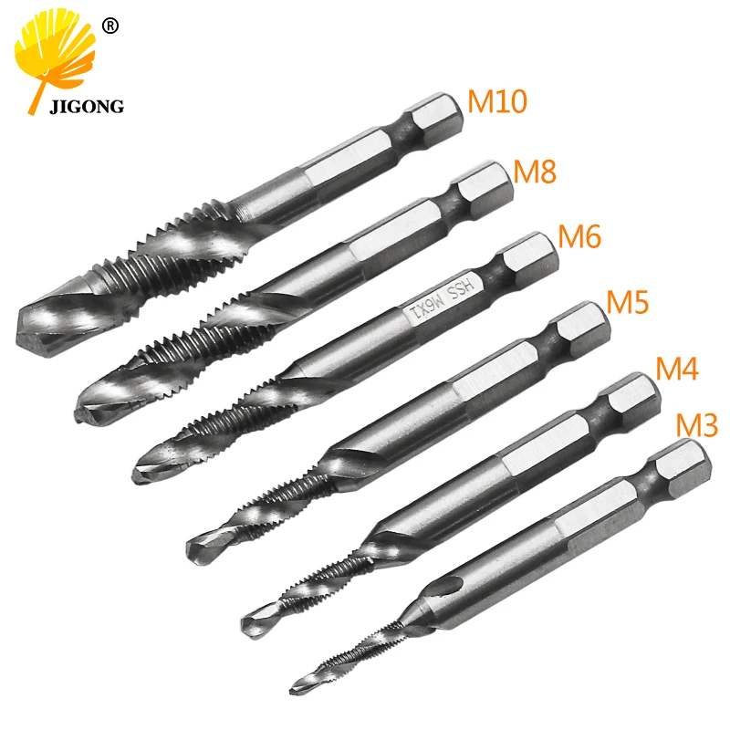 M3-M10 HSS 4341 Composite Tap Drill Bit Thread Spiral Screw Tap 6.35mm 1/4'' Hex
M3-M10 HSS 4341 Composite Tap Drill Bit Thread Spiral Screw Tap 6.35mm 1/4'' Hex