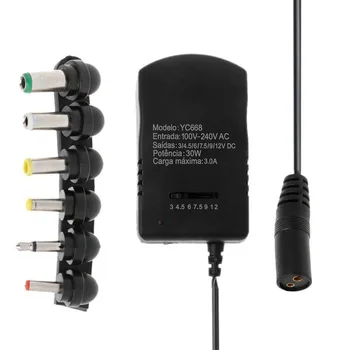 AC/DC Adapters 3V 4.5V 5V 6V 7.5V 9V 12V2.5A Adjustable Voltage with 6 Standard Output Plugs Universal US Standard Power Charger
AC/DC Adapters 3V 4.5V 5V 6V 7.5V 9V 12V2.5A Adjustable Voltage with 6 Standard Output Plugs Universal US Standard Power Charger