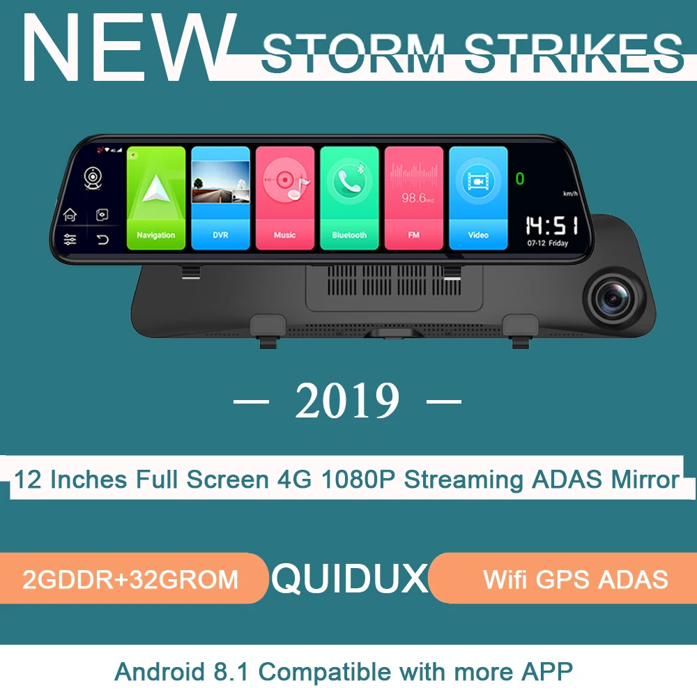 2019 Newest ADAS Dash cam 12 Inch Android 8.1 Car DVRs Camera GPS Navi Bluetooth FHD Video Recorder 4G Wifi Speed DVR Mirror
2019 Newest ADAS Dash cam 12 Inch Android 8.1 Car DVRs Camera GPS Navi Bluetooth FHD Video Recorder 4G Wifi Speed DVR Mirror