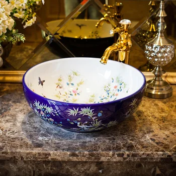 American Style Washbasin Art Table Basin Circular Household flower bird Ceramic Washbasin bathroom sink
American Style Washbasin Art Table Basin Circular Household flower bird Ceramic Washbasin bathroom sink