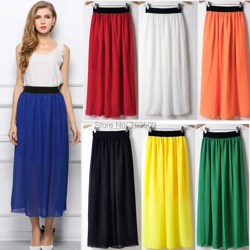 Hot Sale 20 colors long Skirts for women 2019 summer new fashion western loose chiffon beach maxi skirt free size candy color
Hot Sale 20 colors long Skirts for women 2019 summer new fashion western loose chiffon beach maxi skirt free size candy color