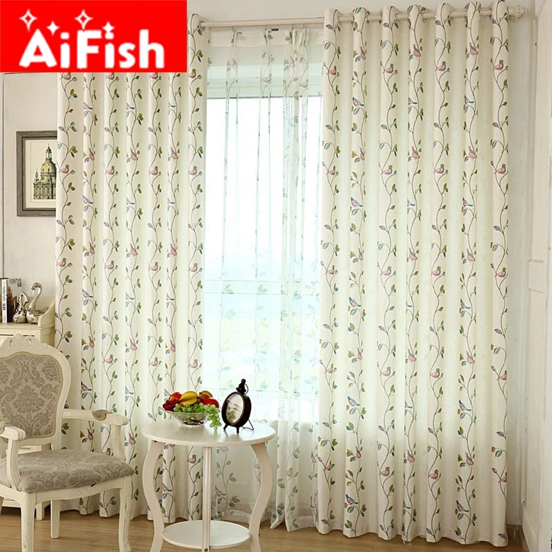 Image Korean flower window curtain material for children bedroom windows real American country cartoon cotton tulle custom cortina kid