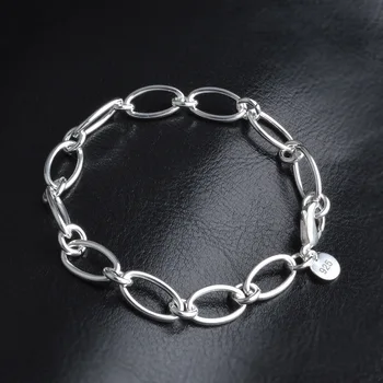 Simple Silver Plated Link Chain Bangles Bracelet For Women Cuff Jewelry Drop Gift shipping Wholesale
Simple Silver Plated Link Chain Bangles Bracelet For Women Cuff Jewelry Drop Gift shipping Wholesale